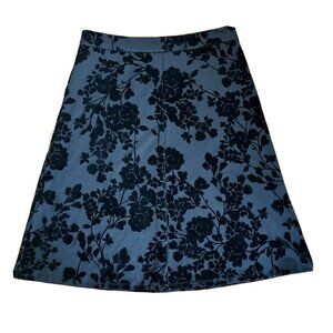 Liz Claiborne Skirt Womens Size 6 Black Floral Fuzzy Textured Velvet Burnout Y2K